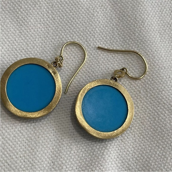 Irene Neuwirth Large Turquoise And Diamond Drop Earrings In 18k Gold - Picture 7 of 16